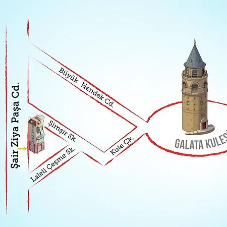 Historical Flat Unique Terrace Ac In Beyoglu Galata